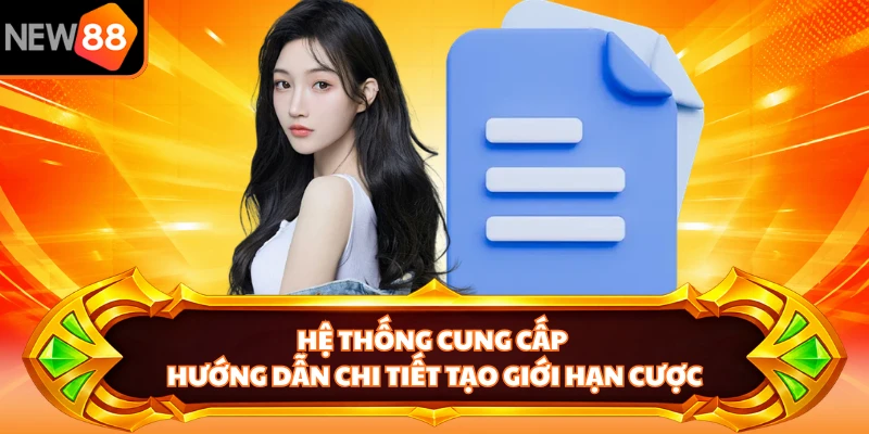 Hệ thống cung cấp hướng dẫn chi tiết tạo giới hạn cược